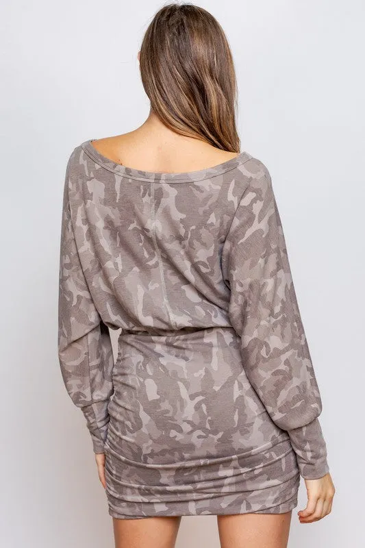 Long Camo Loungwear Dress