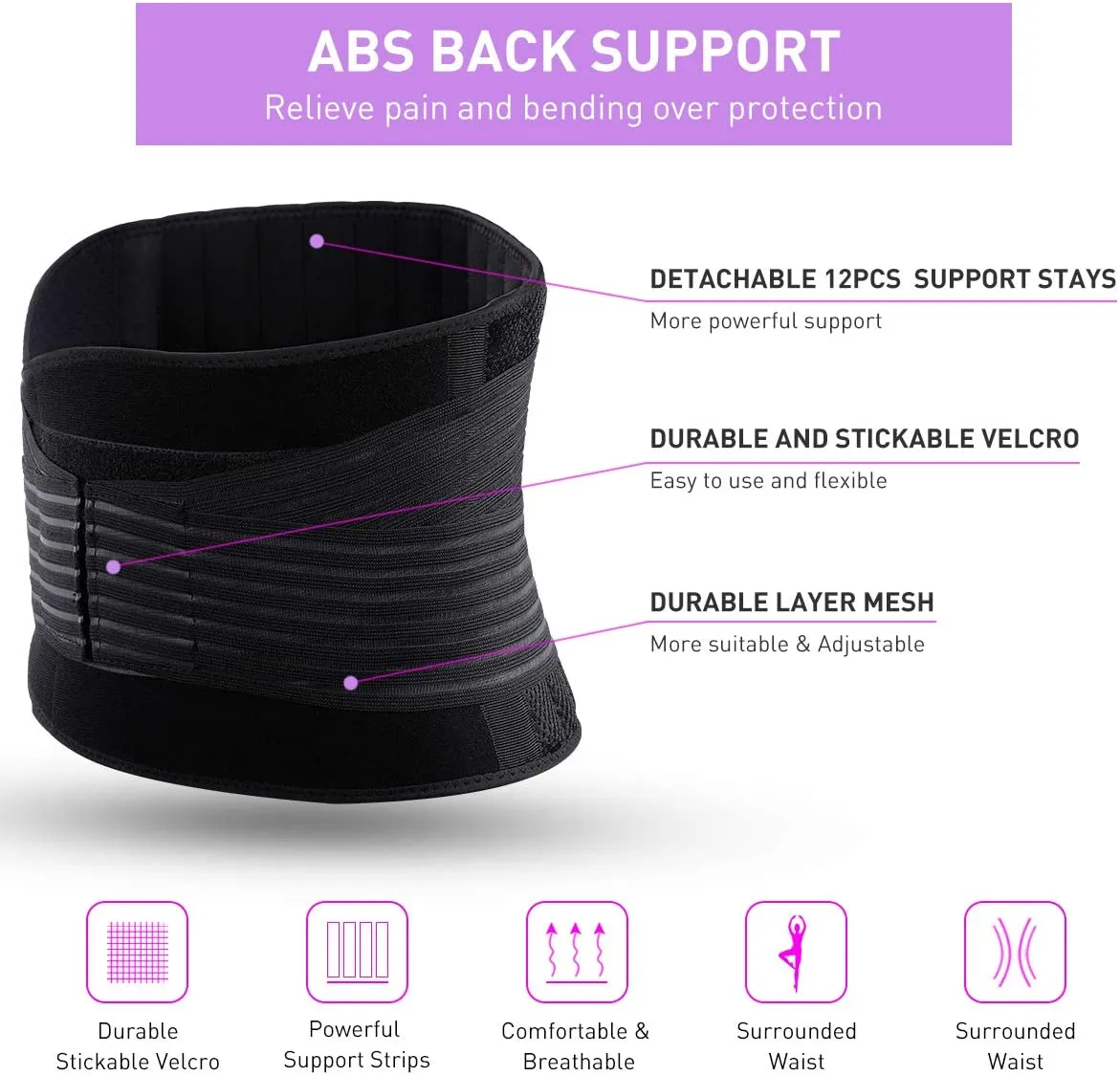 Lower Back Brace lumbar Support Belt