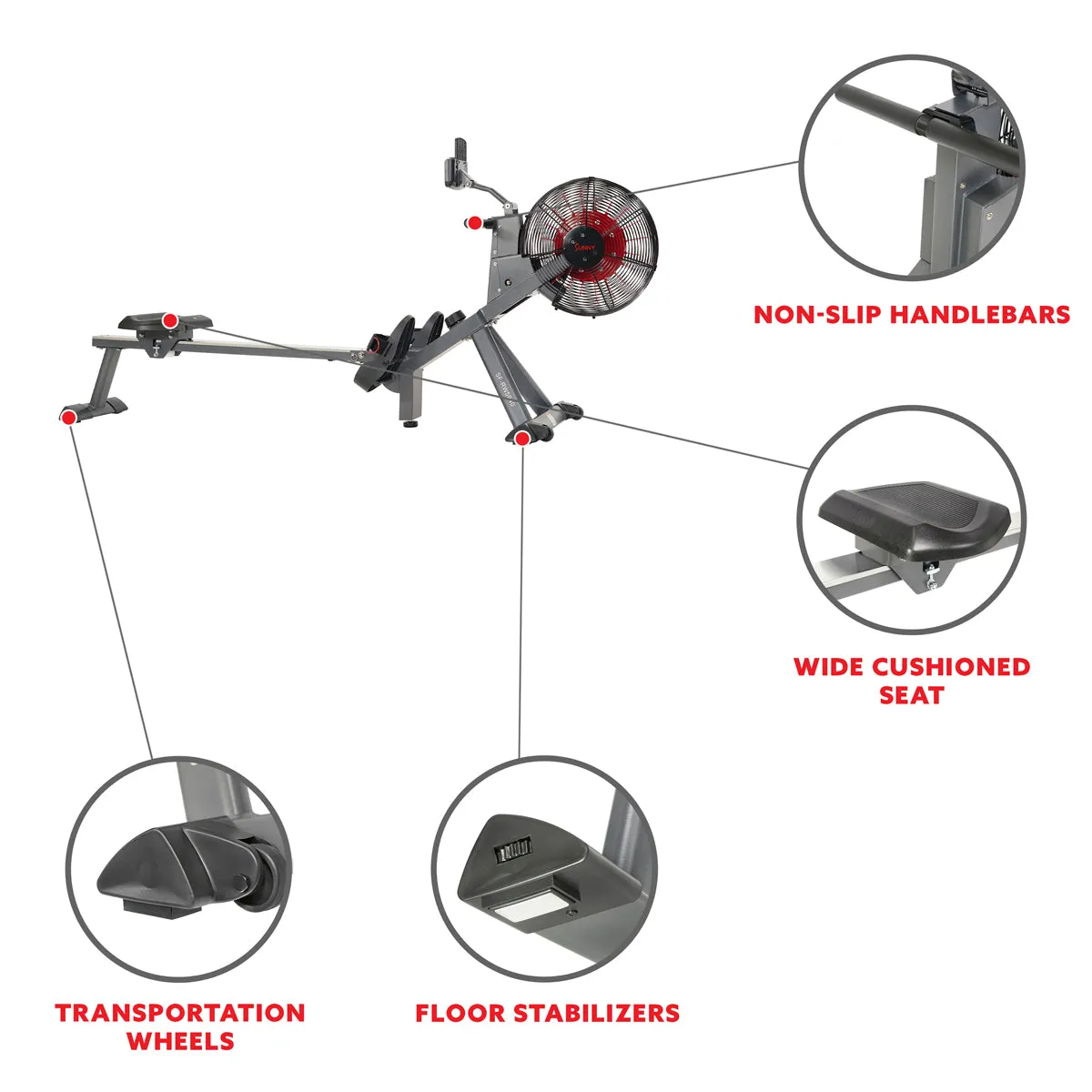 Magnetic Air Resistance Rowing Machine