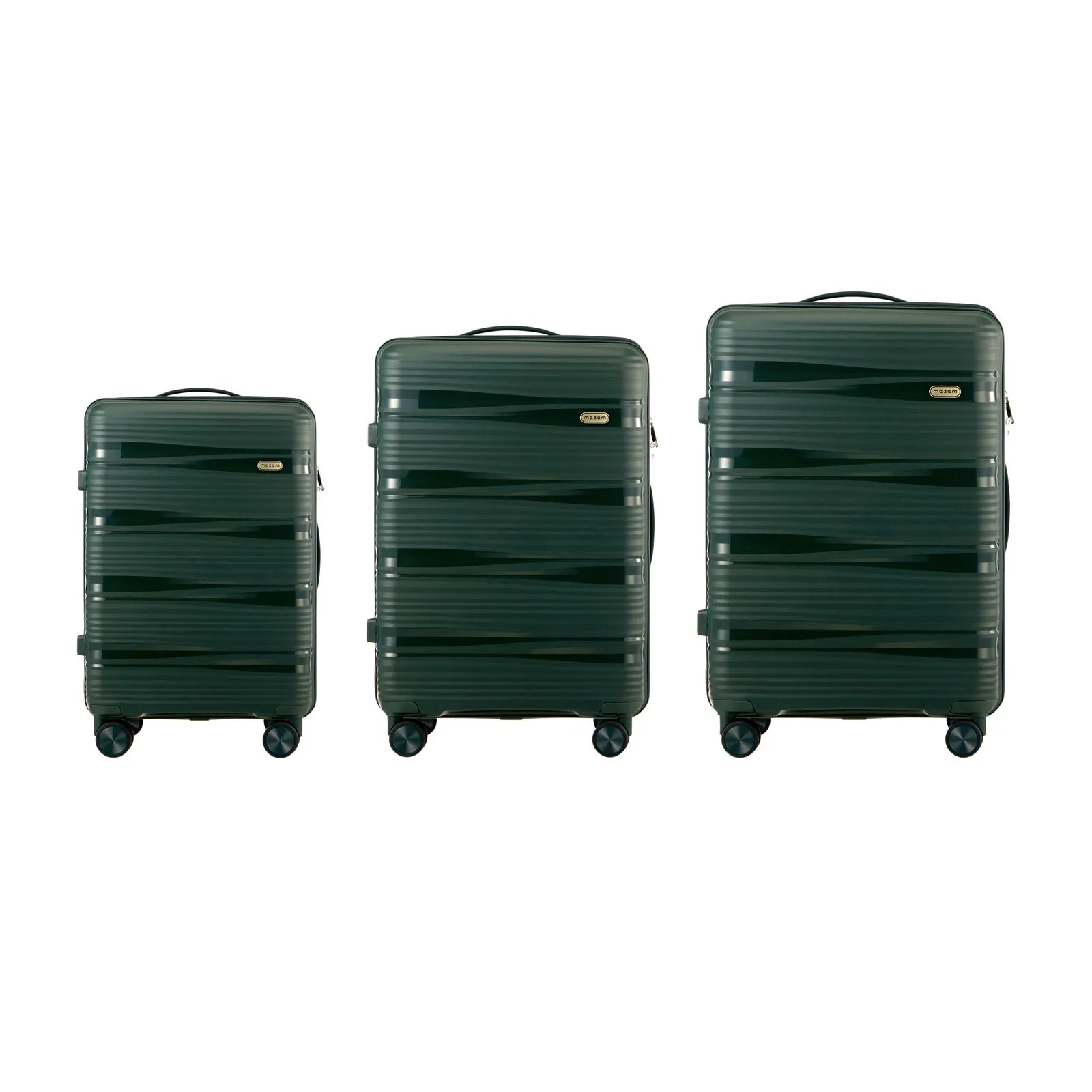 Mazam 3PCS Luggage Suitcase Trolley Set Travel PP Case TSA Lock Storage Green