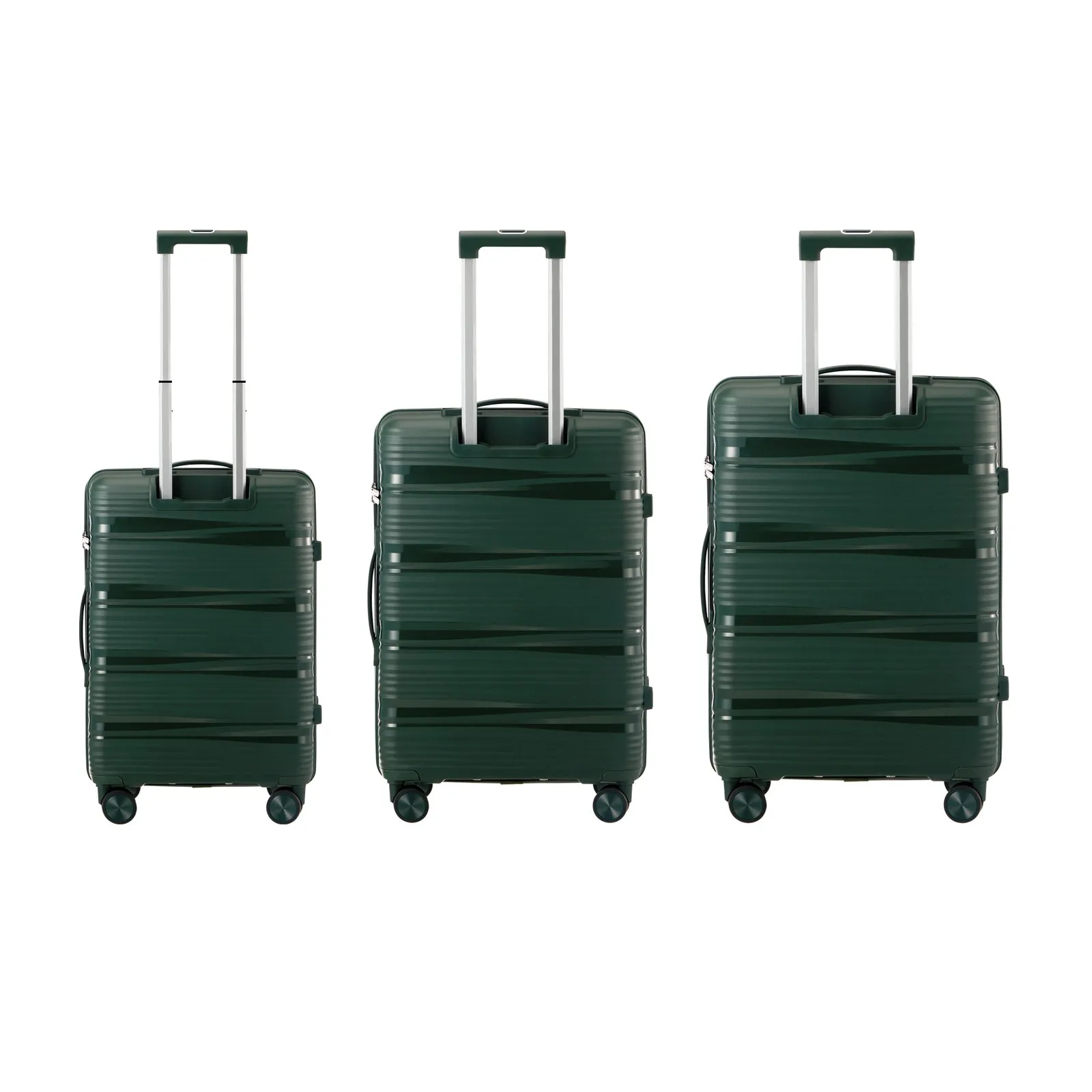 Mazam 3PCS Luggage Suitcase Trolley Set Travel PP Case TSA Lock Storage Green