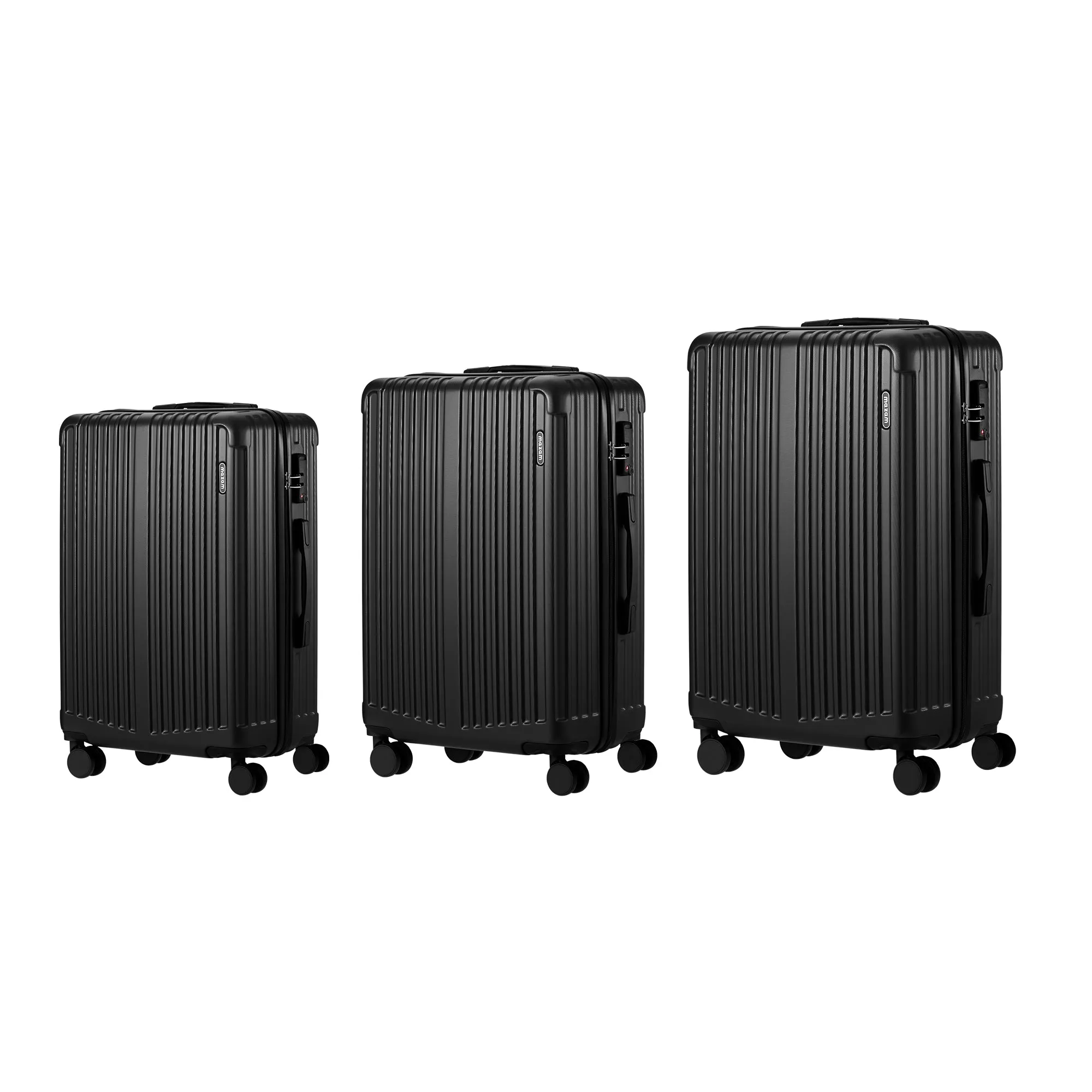 Mazam 3PCS Luggage Suitcase Trolley Set Travel TSA Lock Storage ABS Case Black