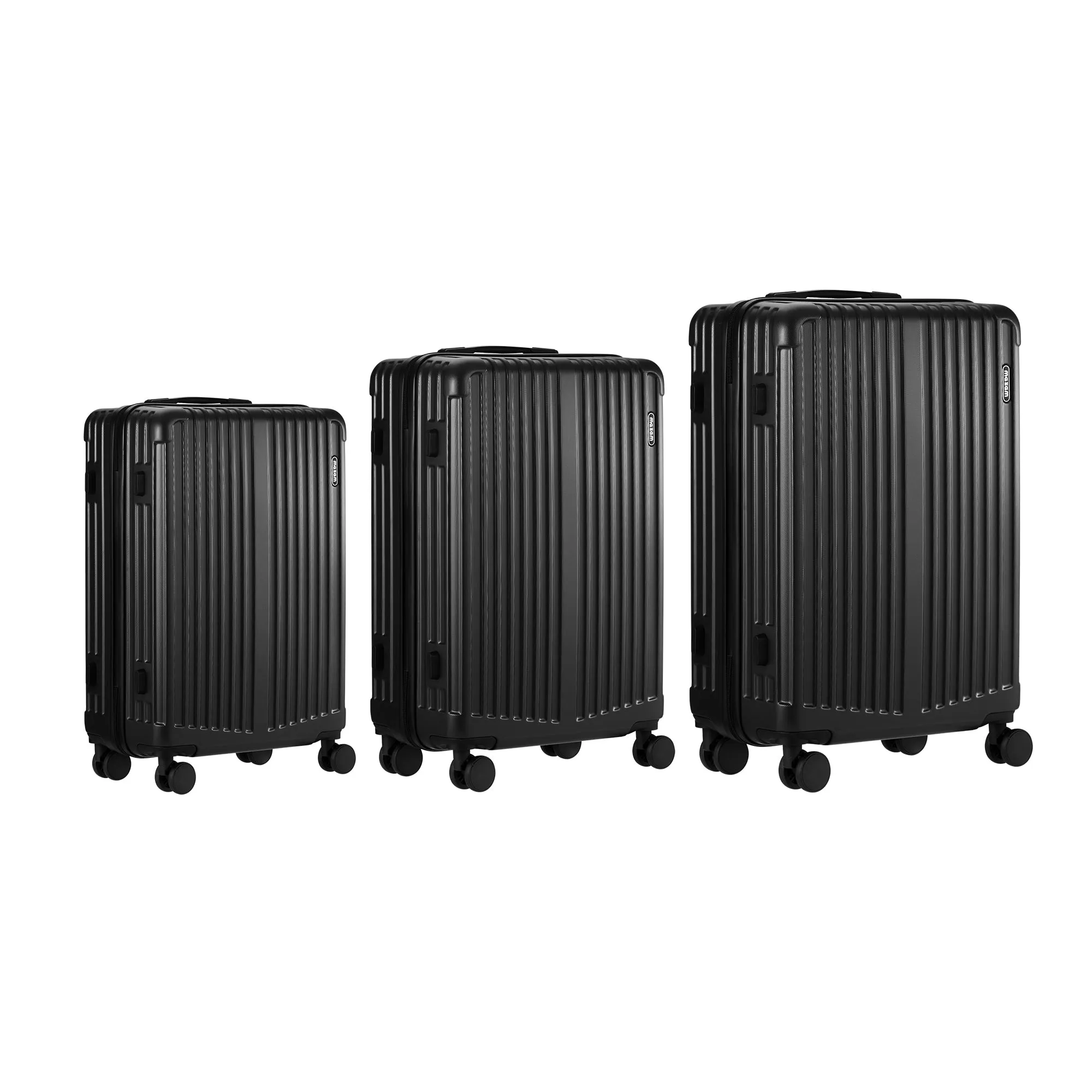 Mazam 3PCS Luggage Suitcase Trolley Set Travel TSA Lock Storage ABS Case Black