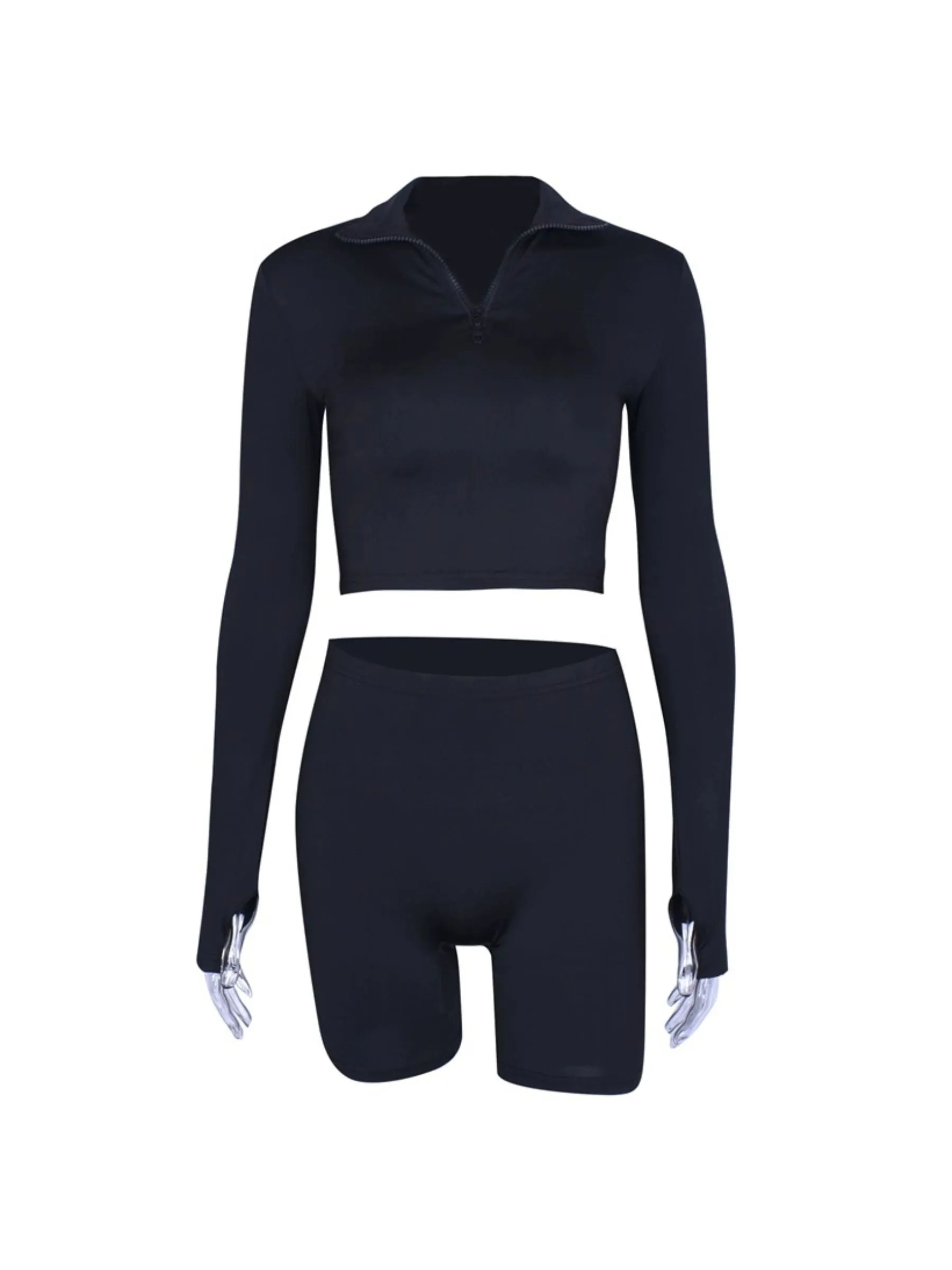 Mckynzie Half-Zip Cropped Fitness Set