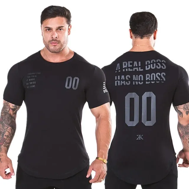 Men Fitness Slim High Elasticity T shirt