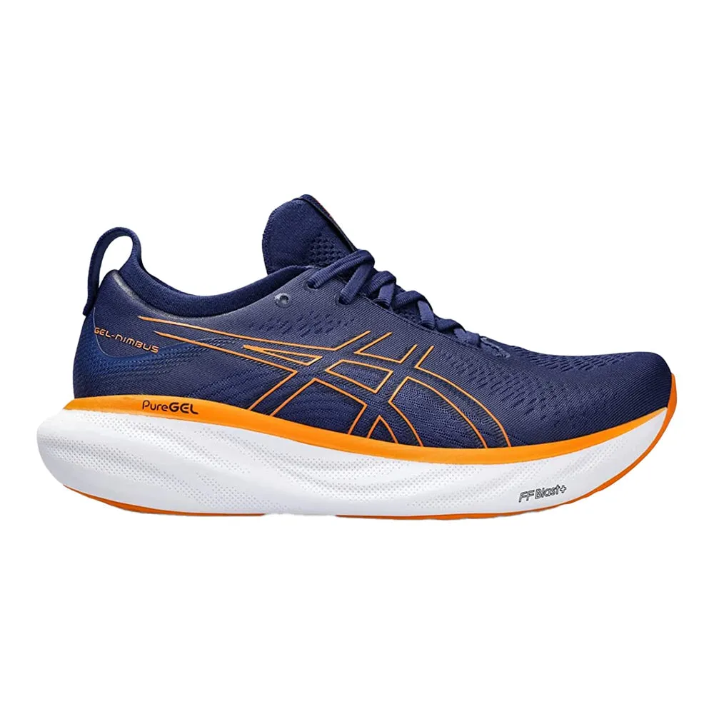 Men's Asics Gel-Nimbus 25, Deep Ocean/Bright Orange, 13.5 2E Wide