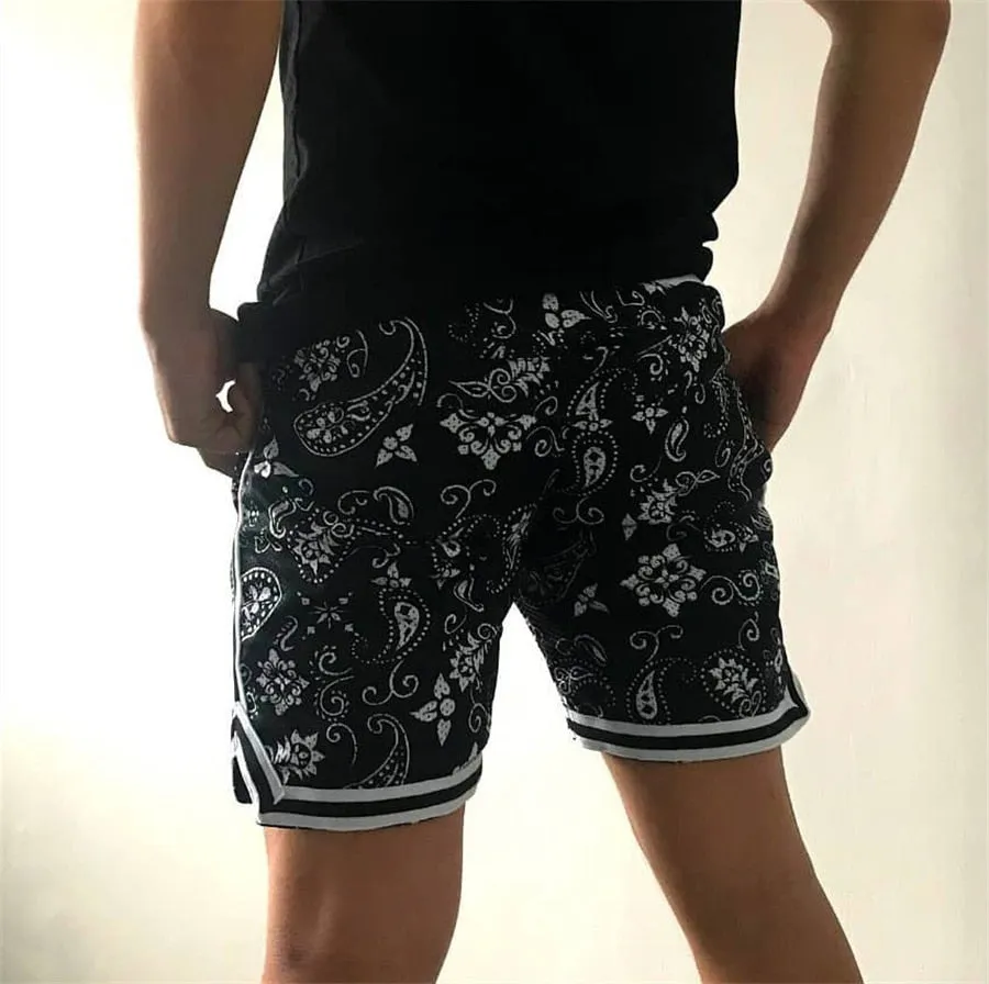 Men's Bandana Outdoor Running Training Shorts with Phone Pocket