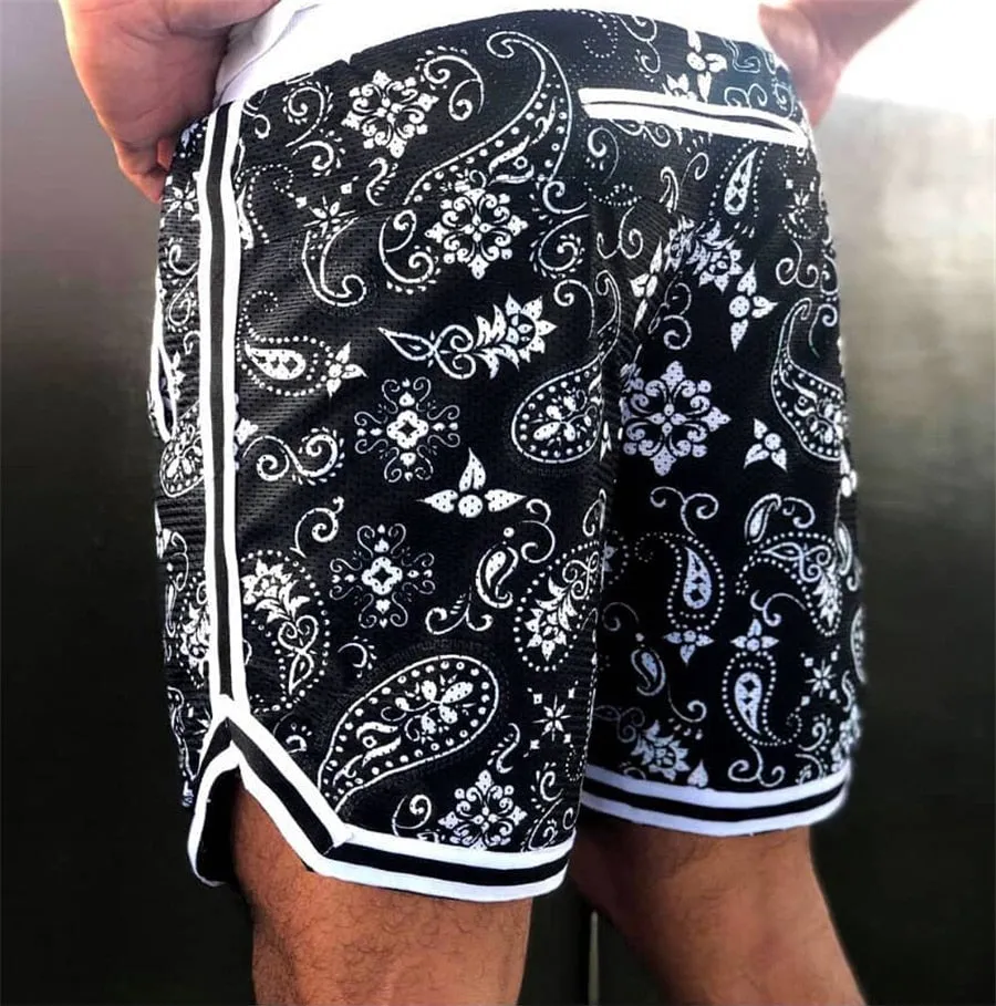 Men's Bandana Outdoor Running Training Shorts with Phone Pocket