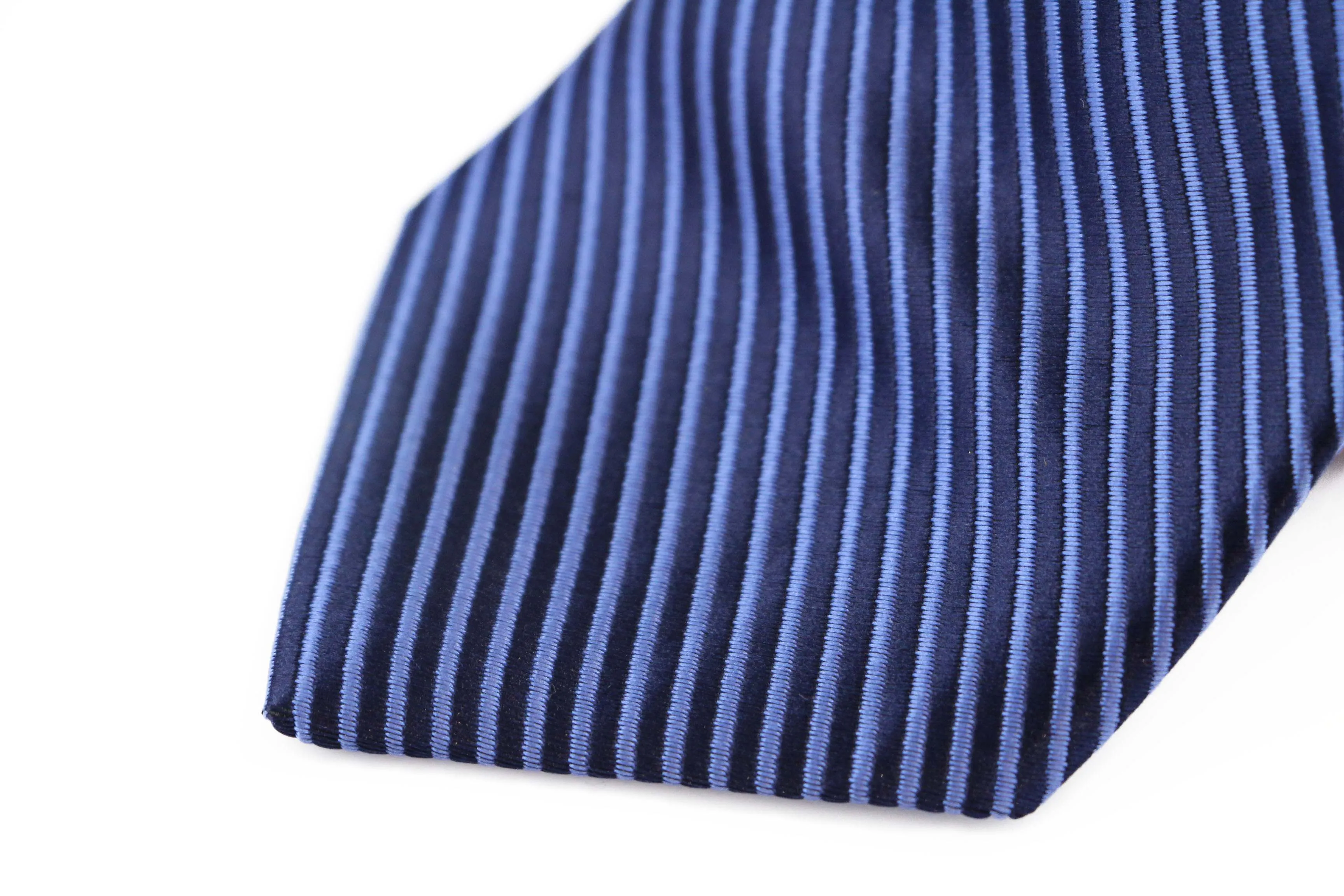 Mens Black & Navy Striped 8cm Patterned Neck Tie