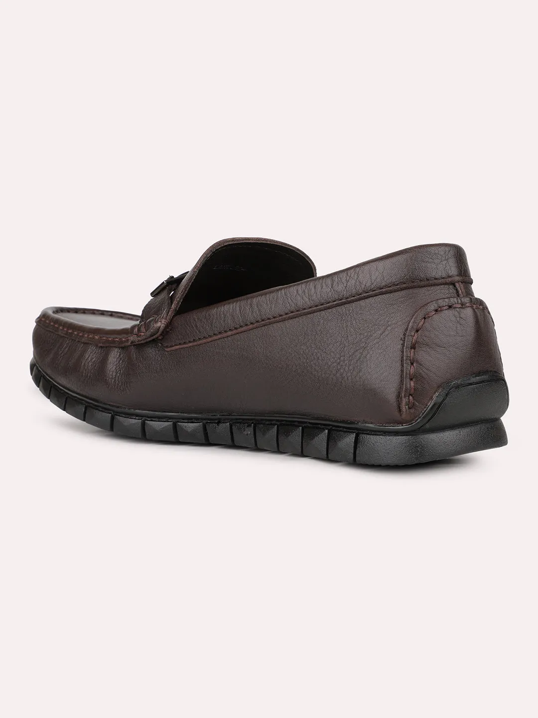 Mens Coffee Brown Solid Round Toe Casual Shoes