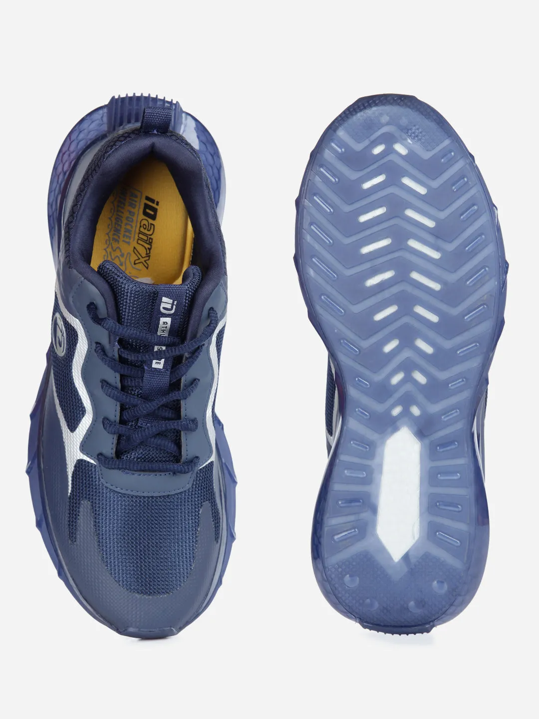 Men's Navy Blue Translucent Sole Sneaker (ID7515)