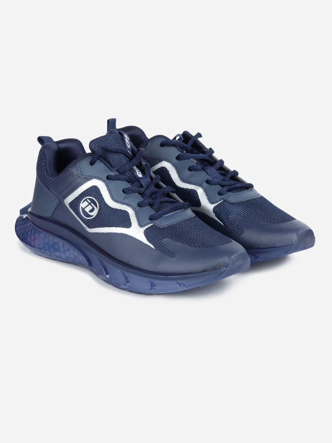 Men's Navy Blue Translucent Sole Sneaker (ID7515)