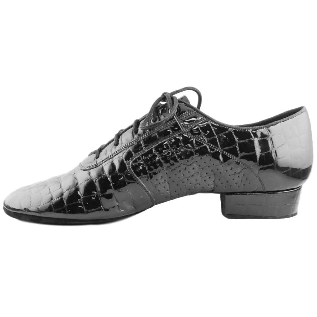 Men's Smooth Dance Shoes, 1109 Oxford Flexi M, Crocodile Patent Leather