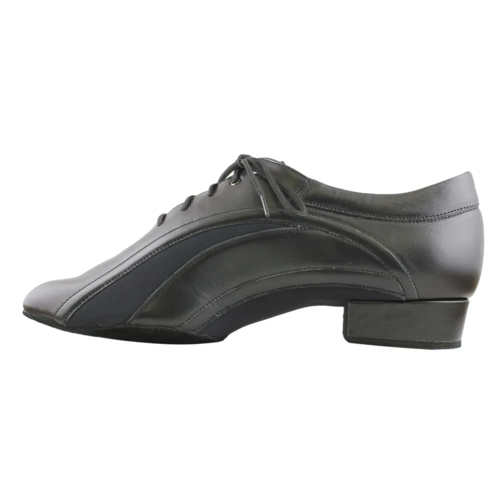 Men's Smooth Dance Shoes, 1116 Fernando, Black Leather / Neoprene