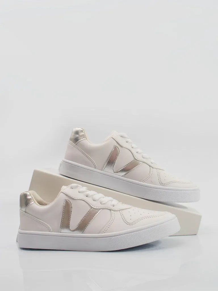 Miel 18 Sneakers - White   Silver