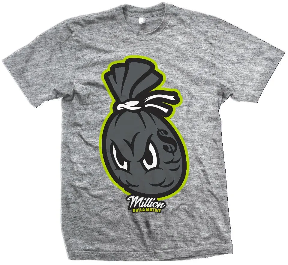 Money Bag - Volt on Heather Grey T-Shirt