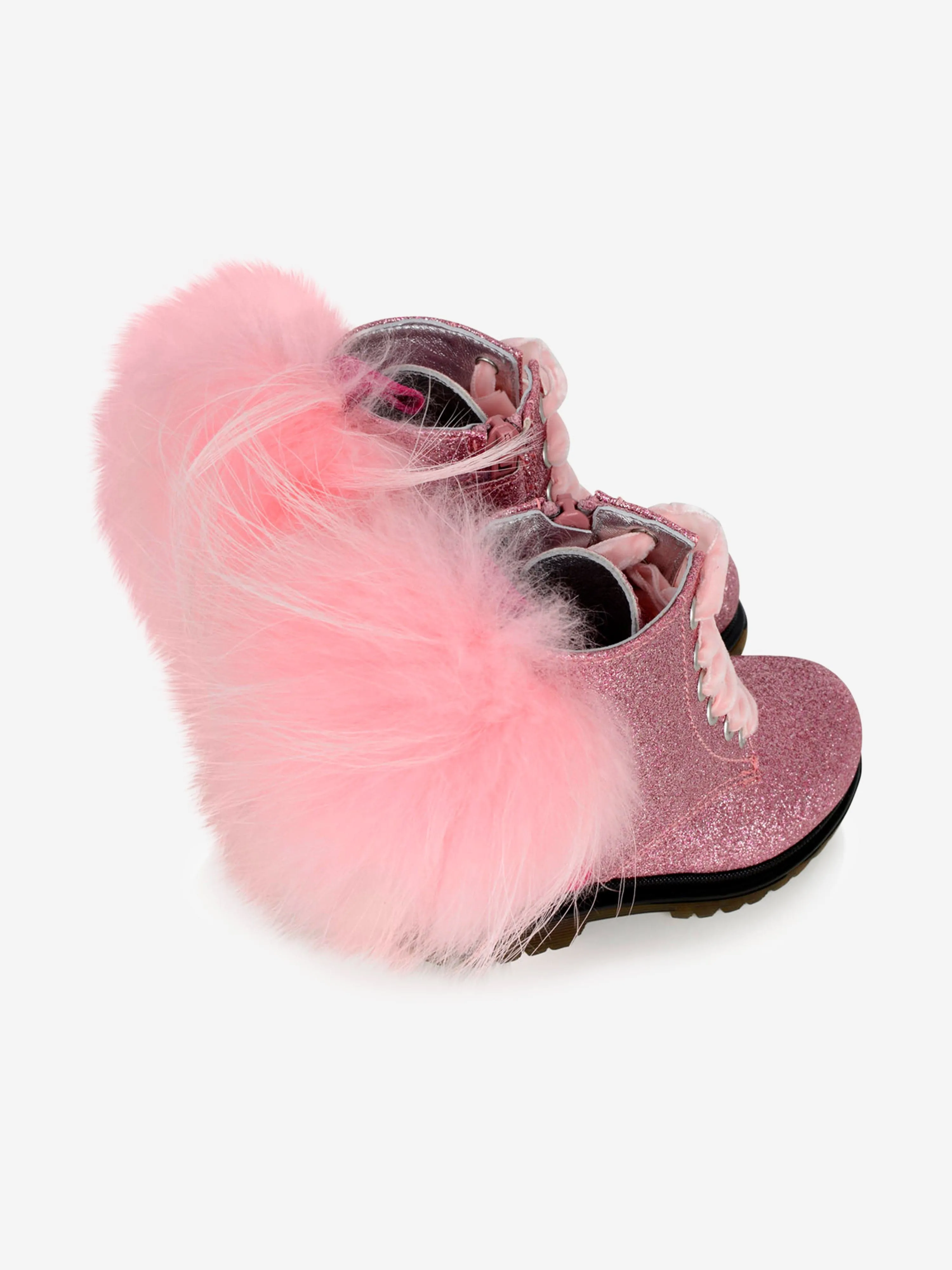 Monnalisa Glitter Pom Pom Boots