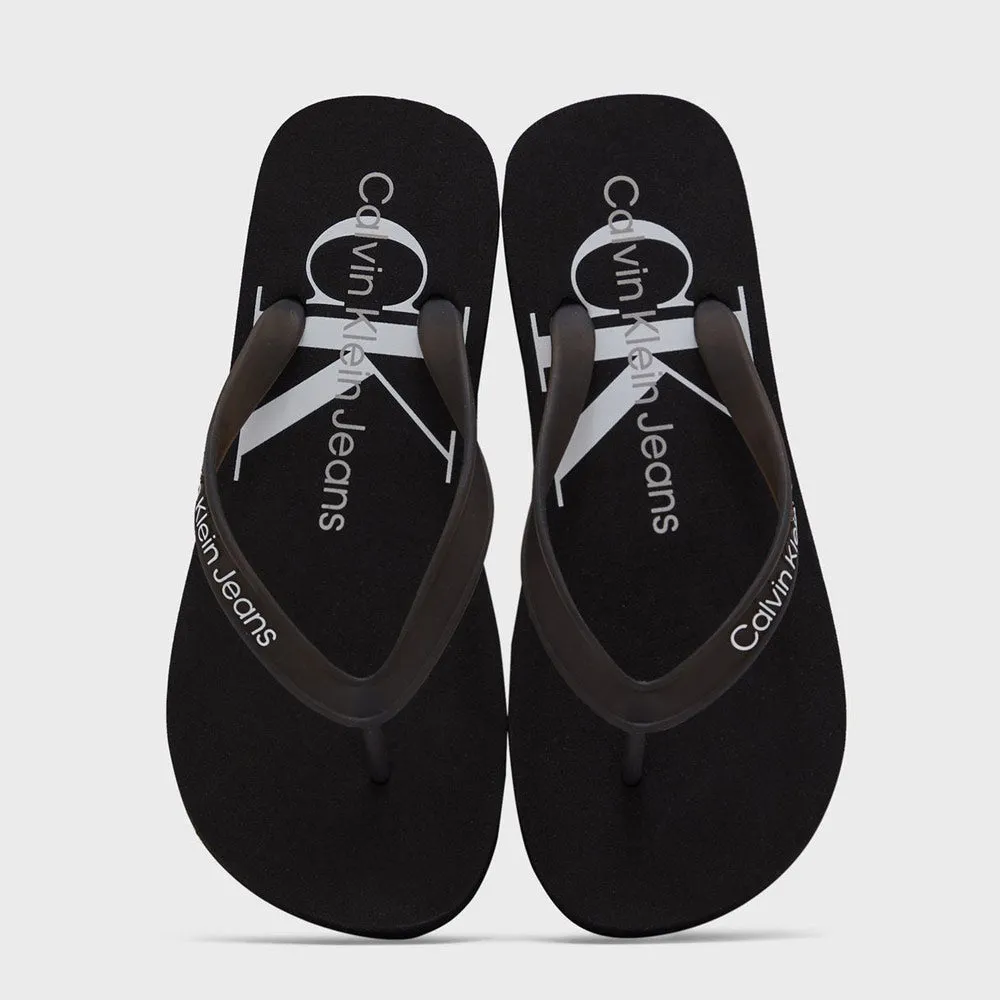 Monogram Logo Flip Flops - Black