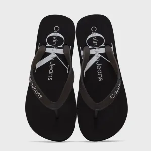 Monogram Logo Flip Flops - Black