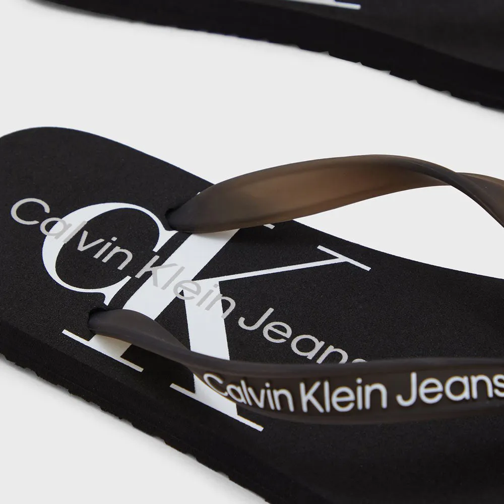 Monogram Logo Flip Flops - Black