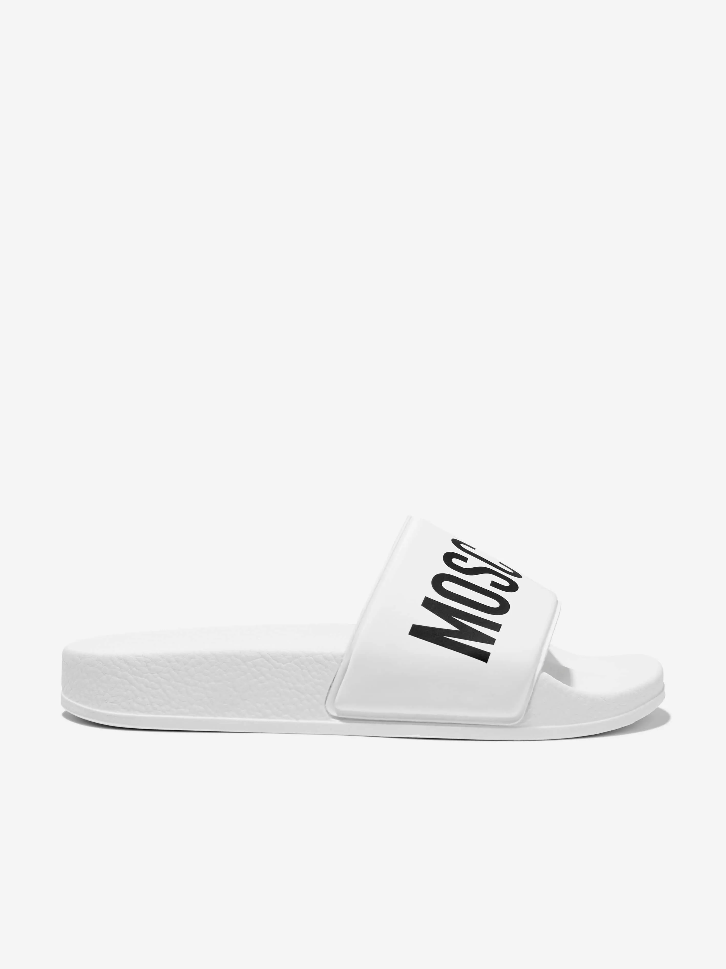 Moschino Kids Maxi Logo Sliders in White