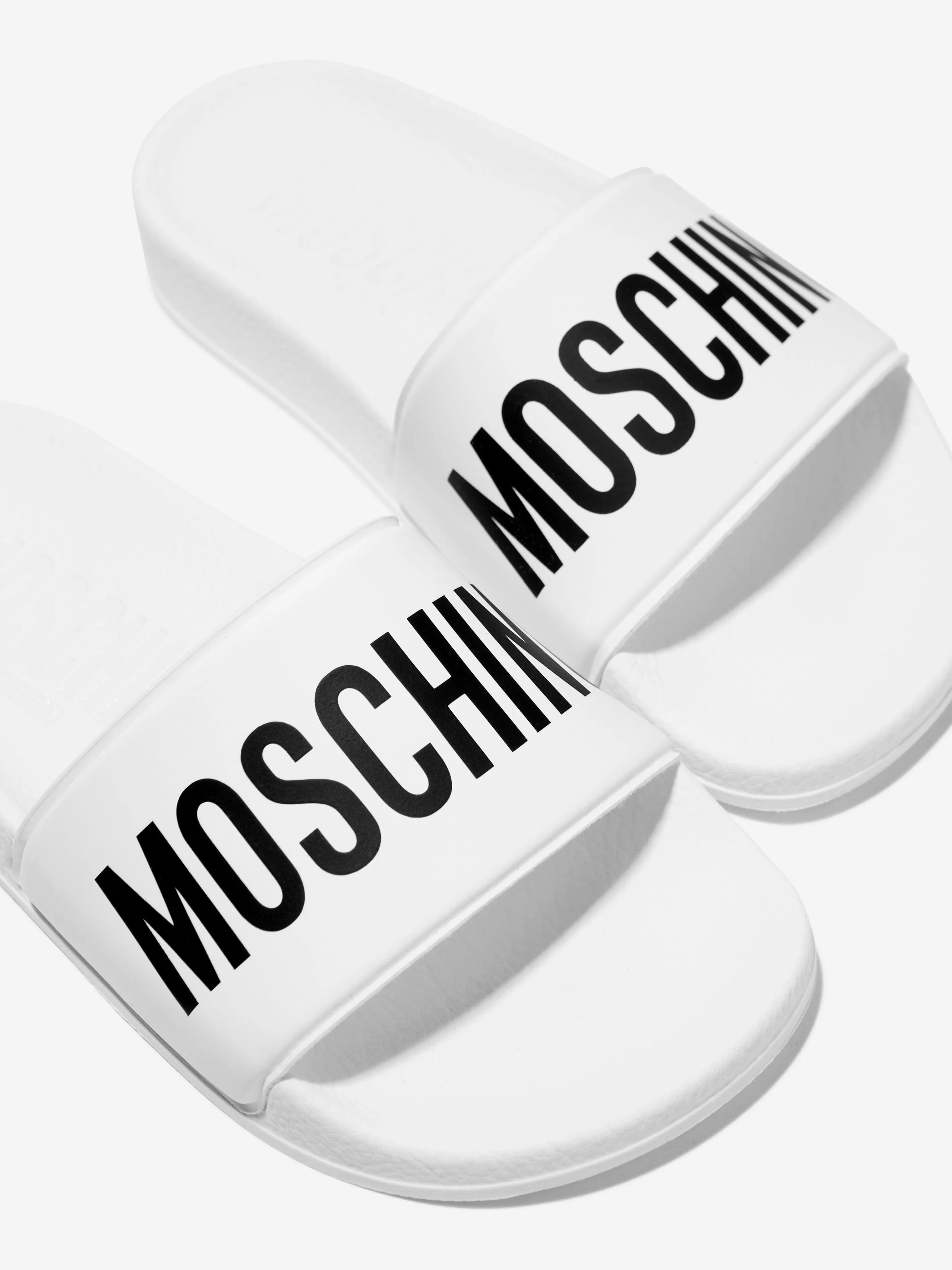 Moschino Kids Maxi Logo Sliders in White