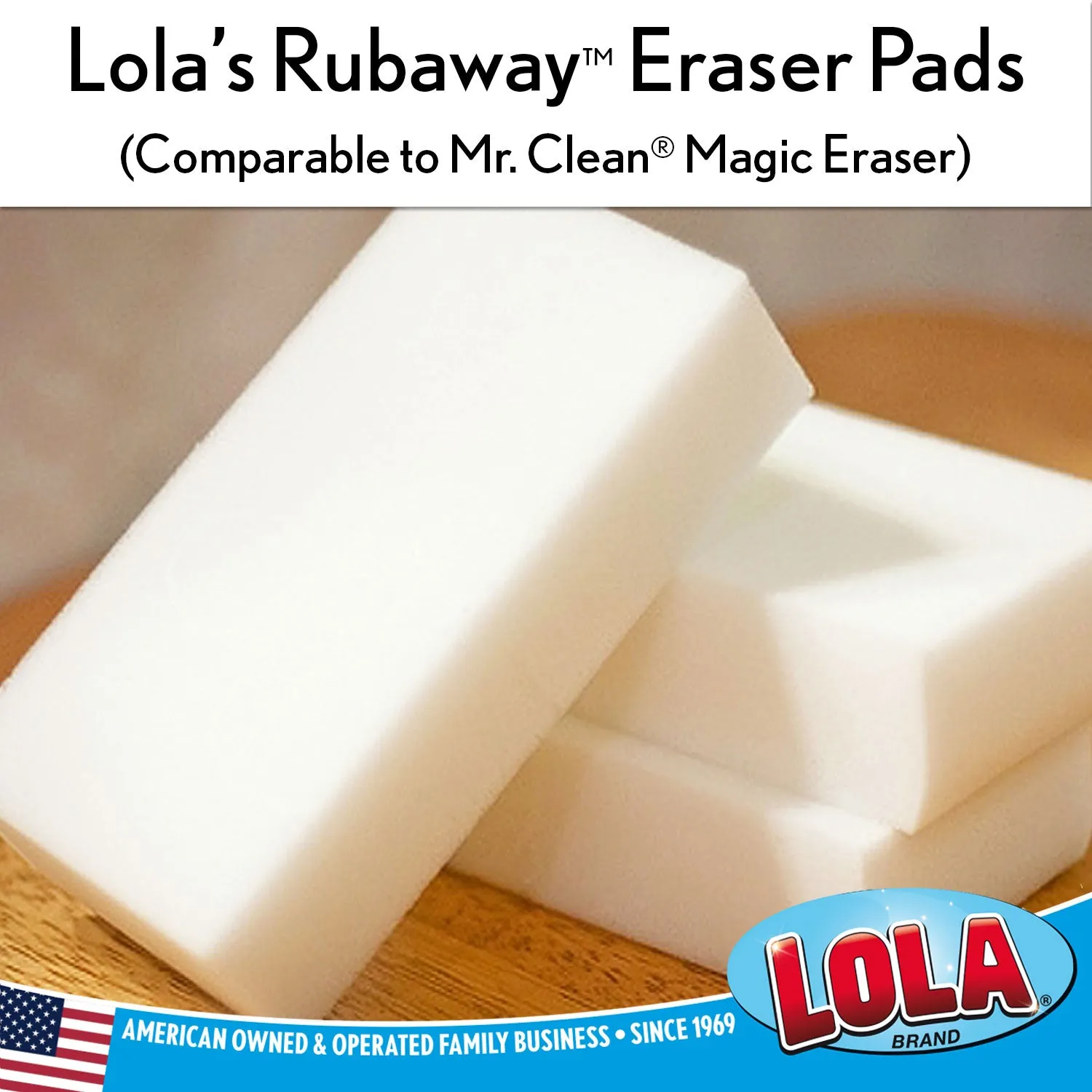 Mr. Clean Magic Eraser Comparable Rubaway Eraser Pads by Lola - 12 pack