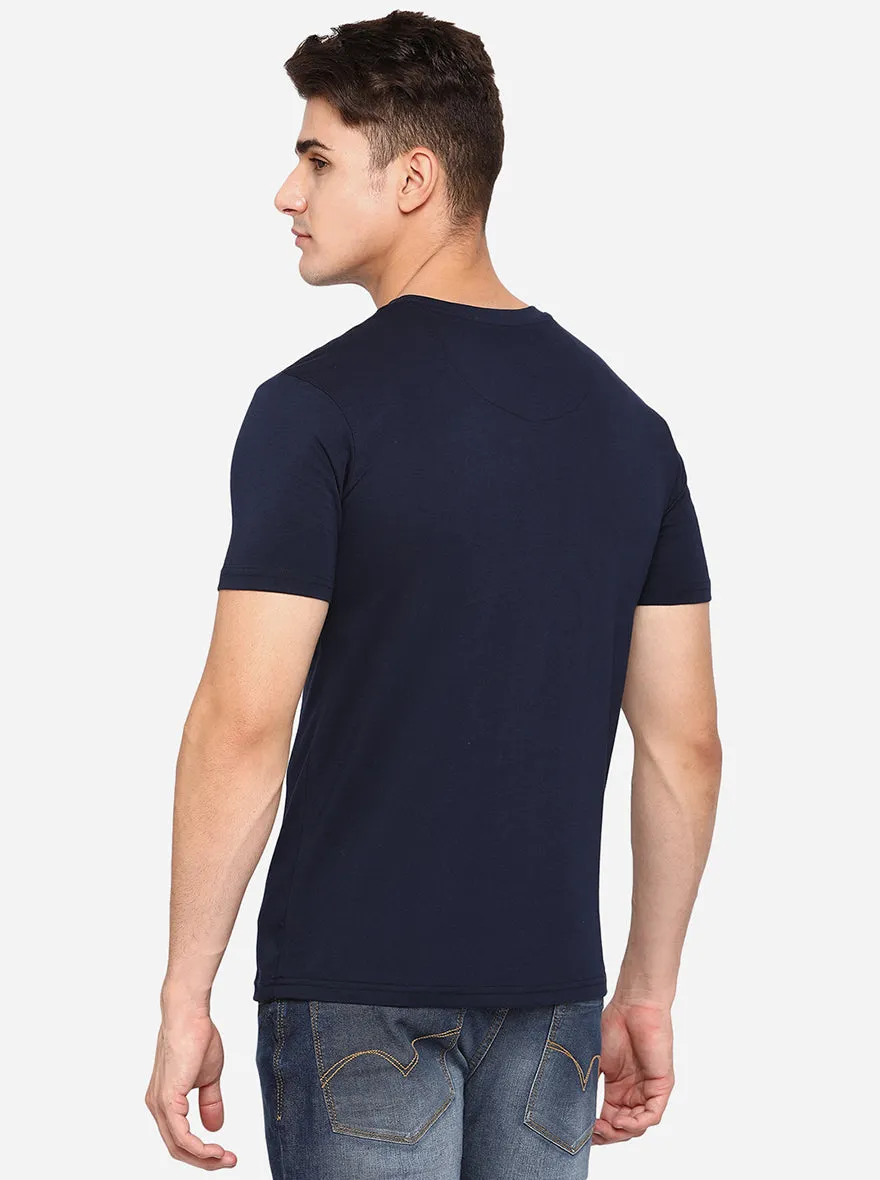 Navy Blue Solid T-Shirt | JadeBlue