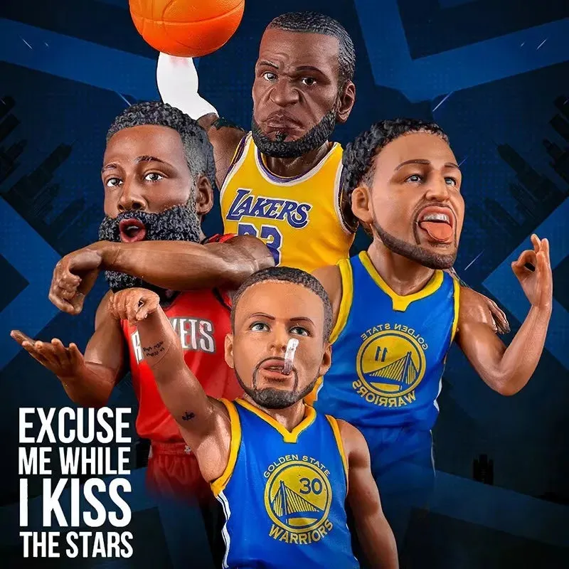 NBA Basketball Star Figure Model LeBron James Harden Stephen Curry Klay Thompson Simulation Doll Desktop Ornament Hall of Fame