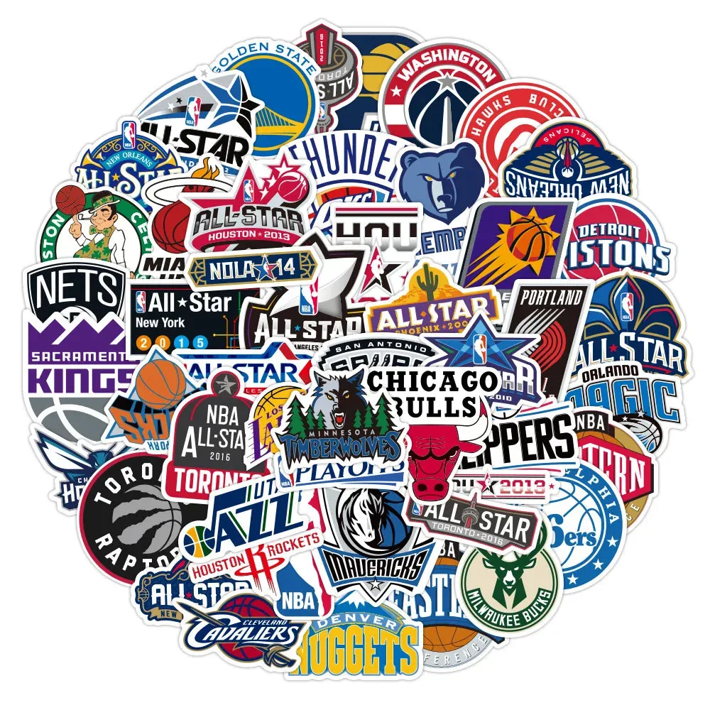 NBA Basketball Stickers Star Team Hall of Fame Notebook Desktop Computer Luggage Cup DIY Decoration Sticker Waterproof LOGO