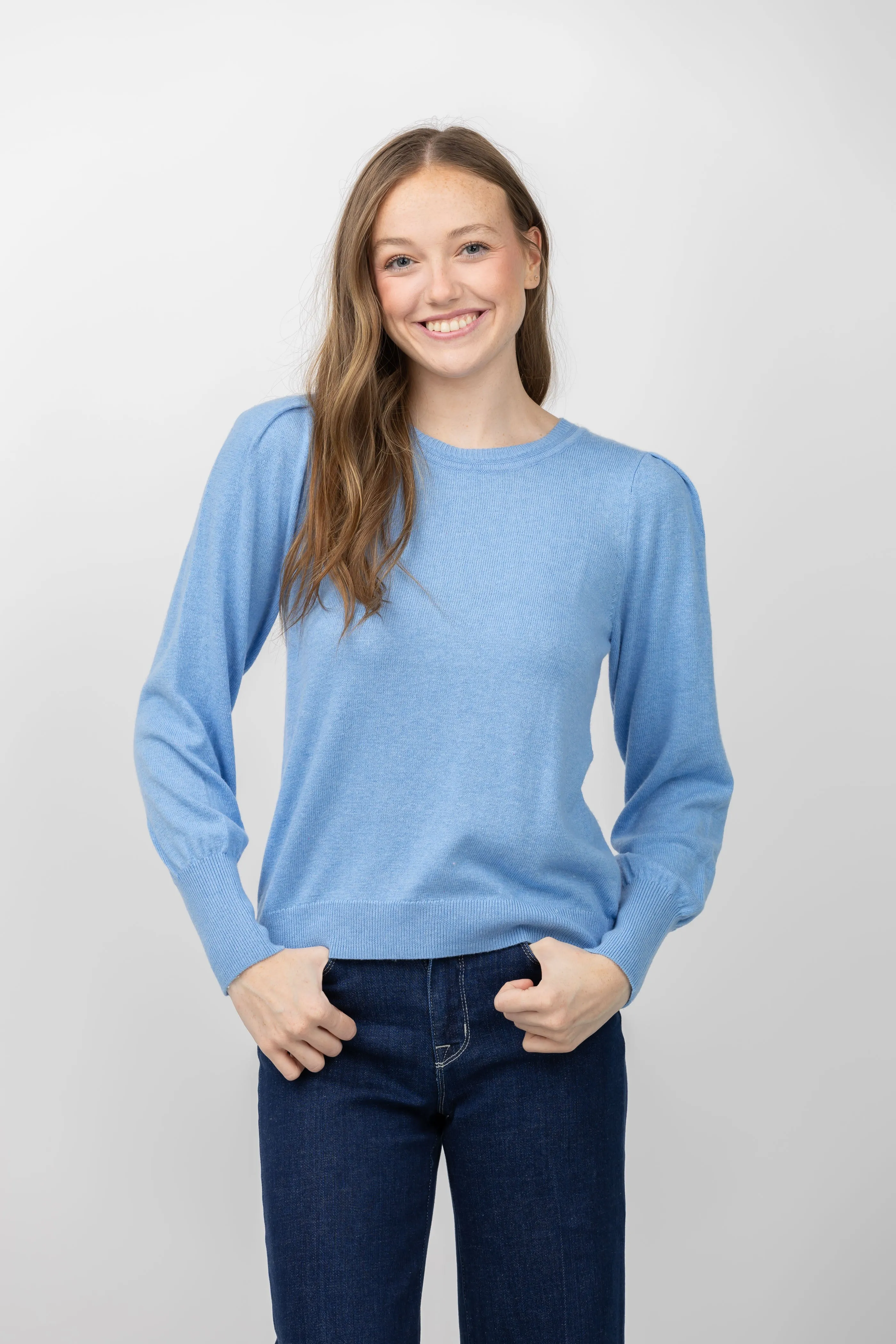 Nic   Zoe Femme Sleeve Sweater in Blue Bird