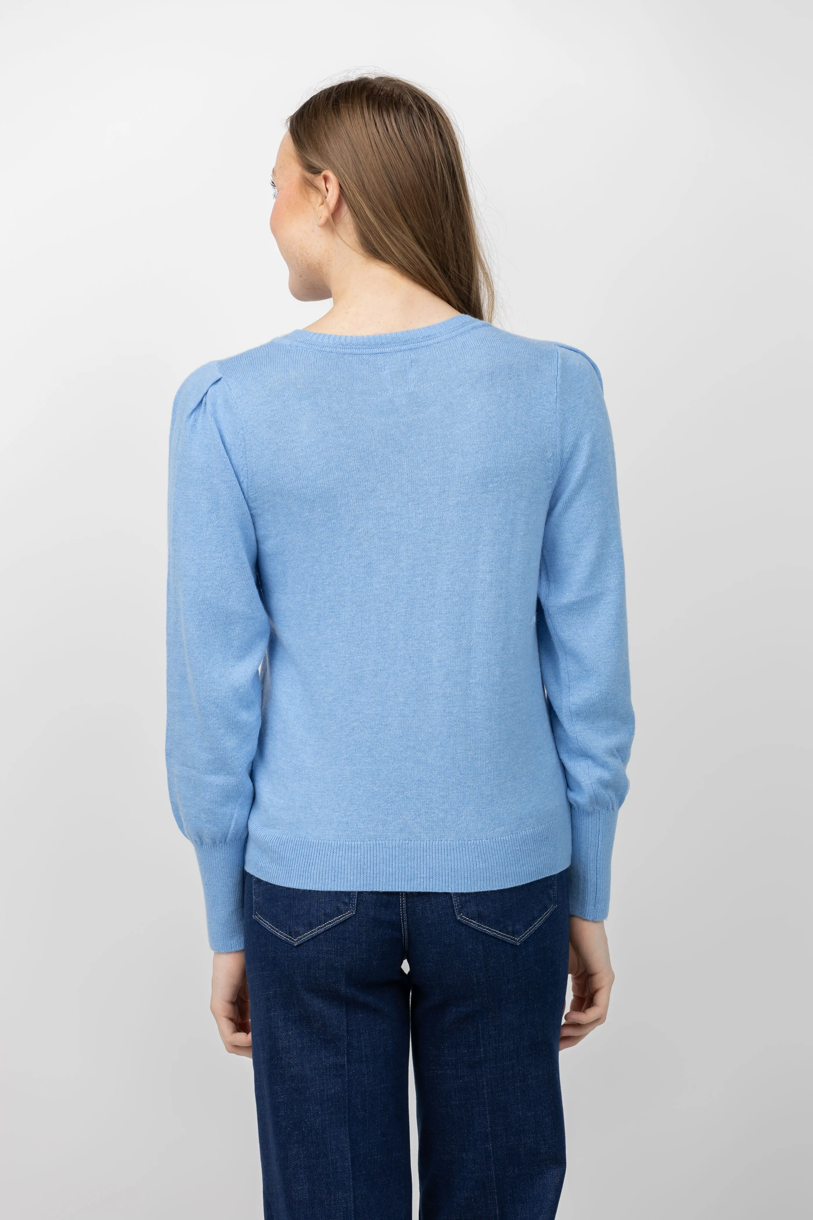 Nic   Zoe Femme Sleeve Sweater in Blue Bird