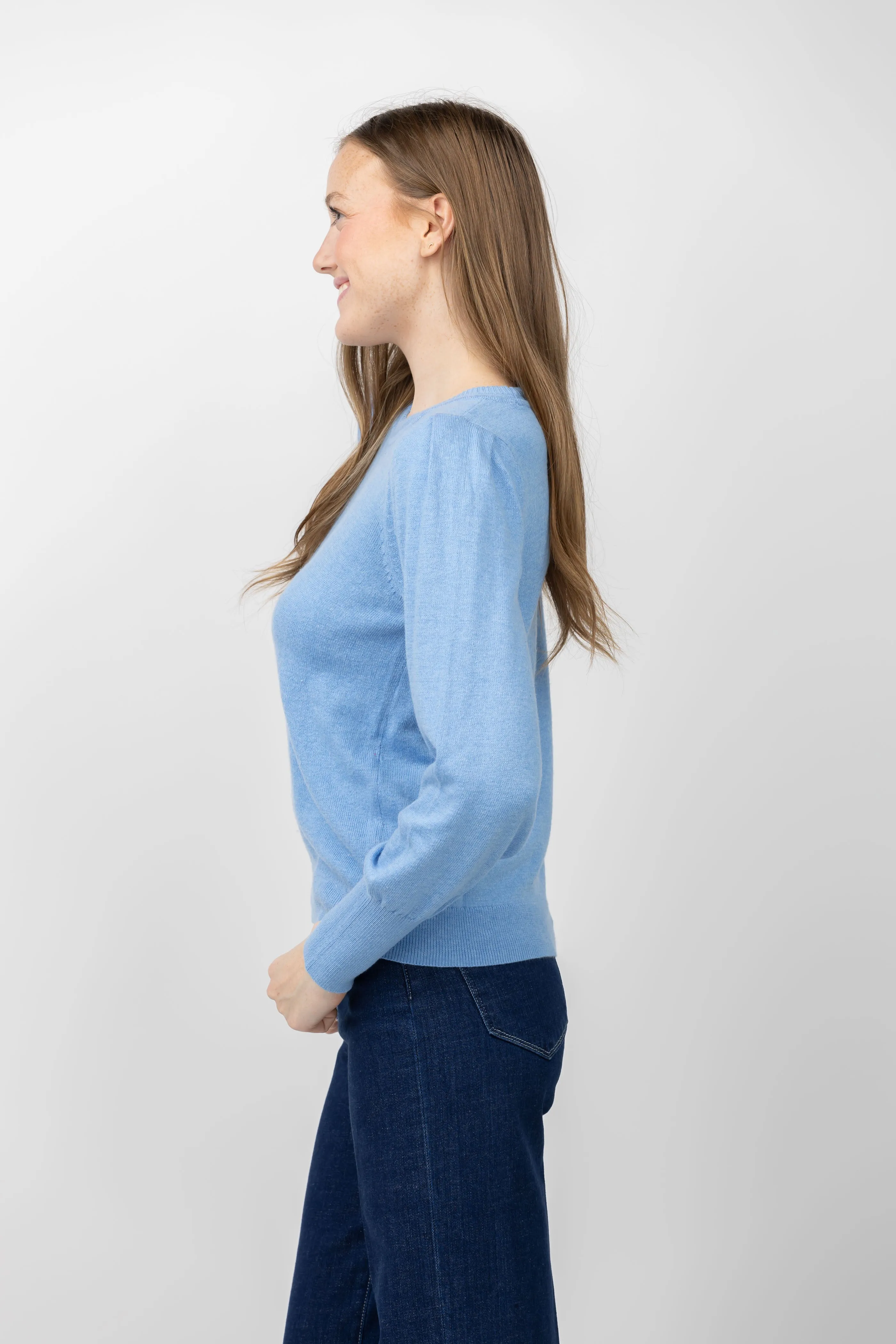 Nic   Zoe Femme Sleeve Sweater in Blue Bird