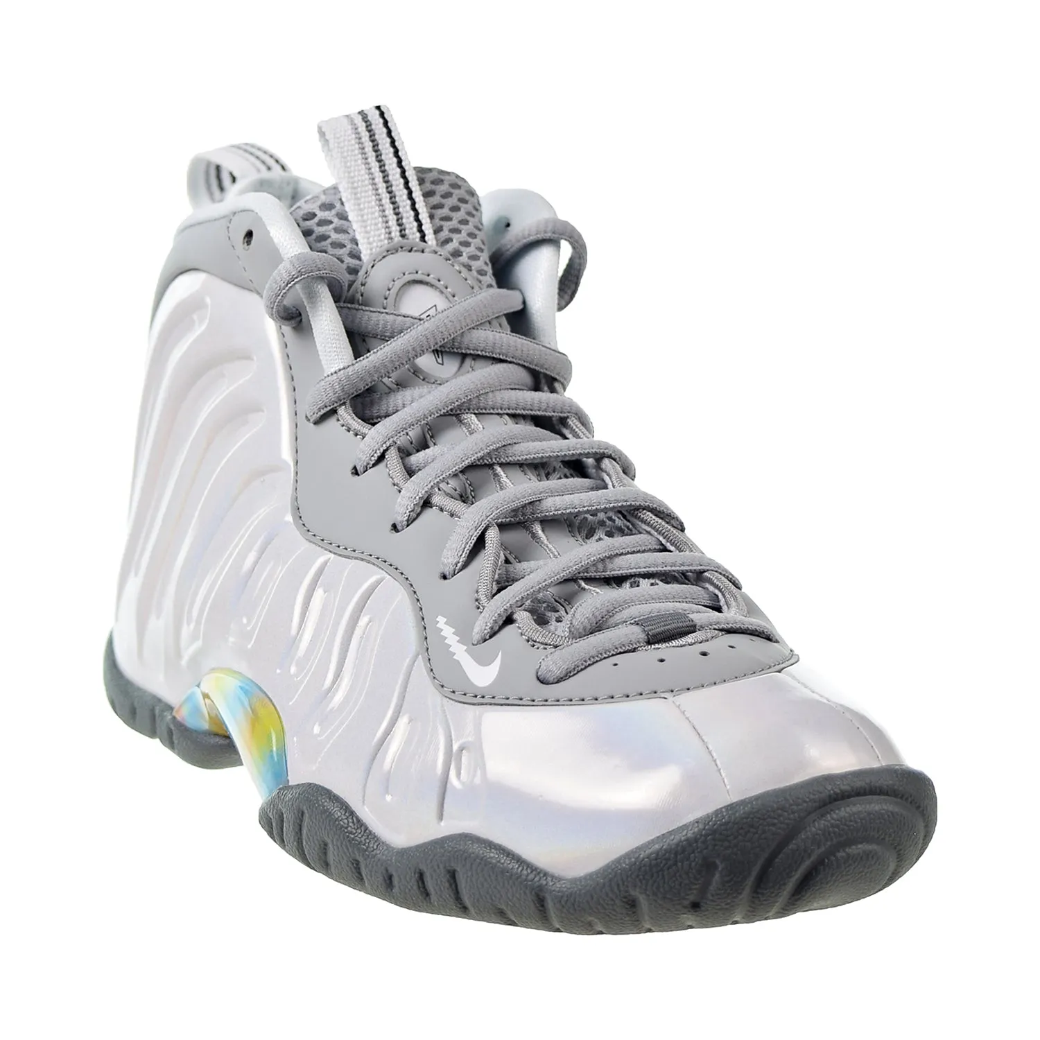 Nike Little Posite One Big Kid's Shoes Light Smoke Grey-Blue Fury