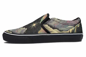 Northern Lights Slipons - Comfortable Vegan Canvas Shoes with Easy Elastic In-Step