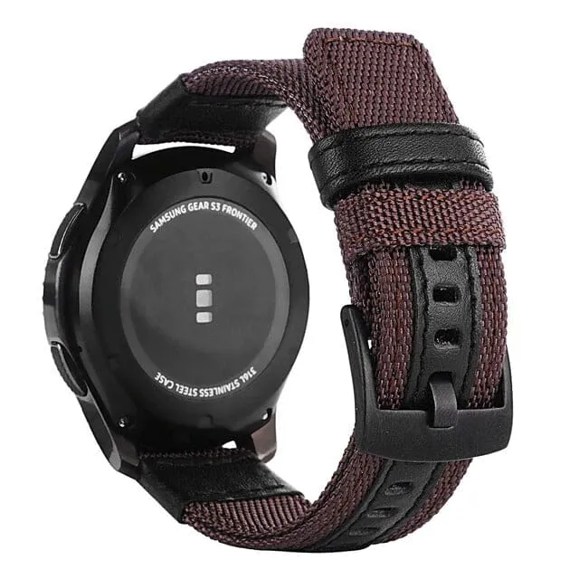 Nylon and Leather Watch Straps Compatible with Suunto 3 & 3 Fitness