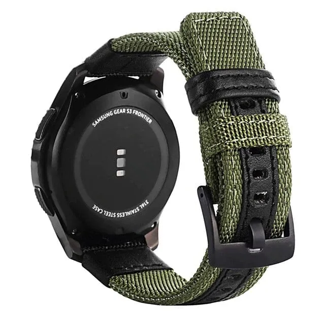 Nylon and Leather Watch Straps Compatible with Suunto 3 & 3 Fitness