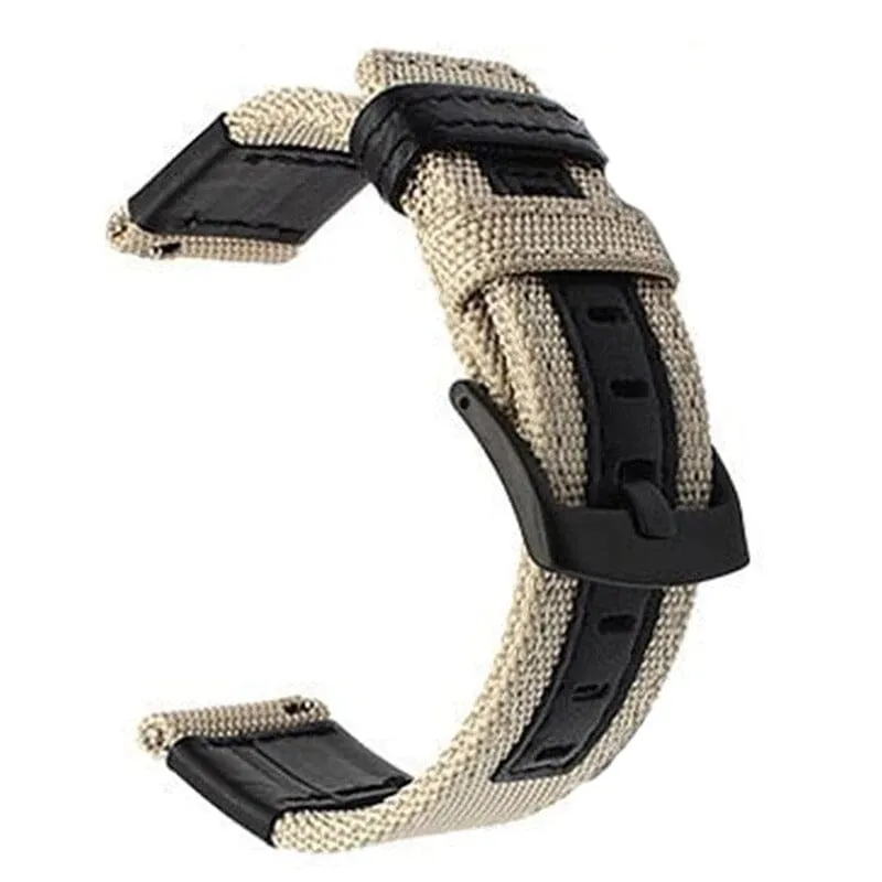 Nylon and Leather Watch Straps Compatible with Suunto 3 & 3 Fitness