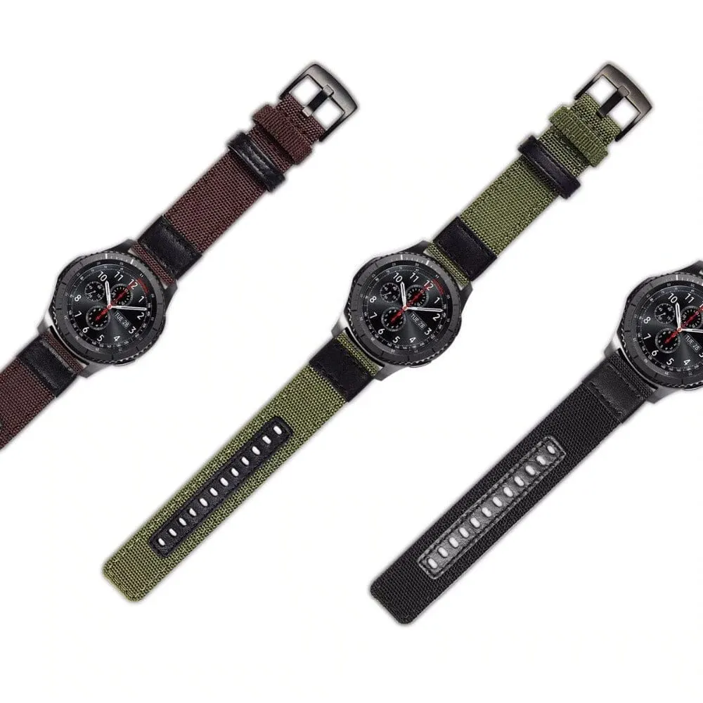 Nylon and Leather Watch Straps Compatible with Suunto 3 & 3 Fitness