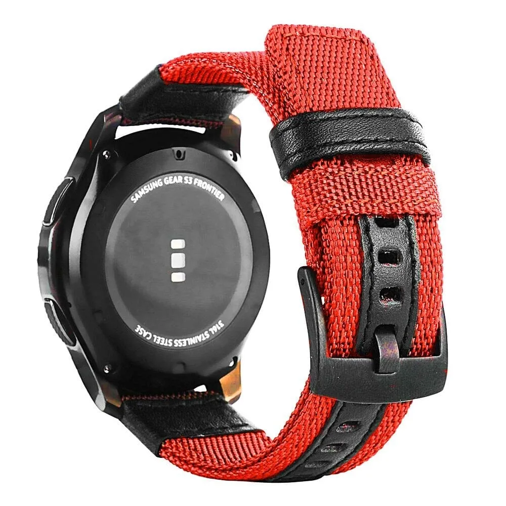 Nylon and Leather Watch Straps Compatible with Suunto 3 & 3 Fitness