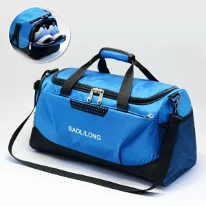 Nylon Waterproof Gym Bag Independent Shoes Pocket