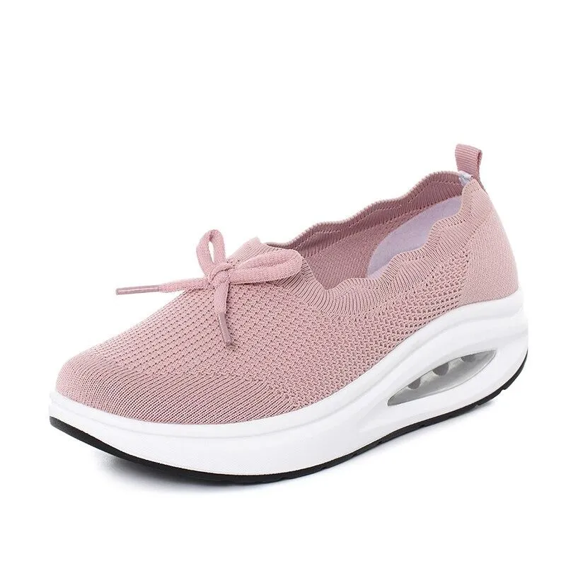 OCW Female Sneakers Height Increasing Mesh Upper Wedge Slip-on Shoes