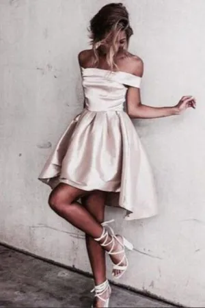 Off the Shoulder Short Prom Dress, Simple Short Homecoming Dress UQ2363