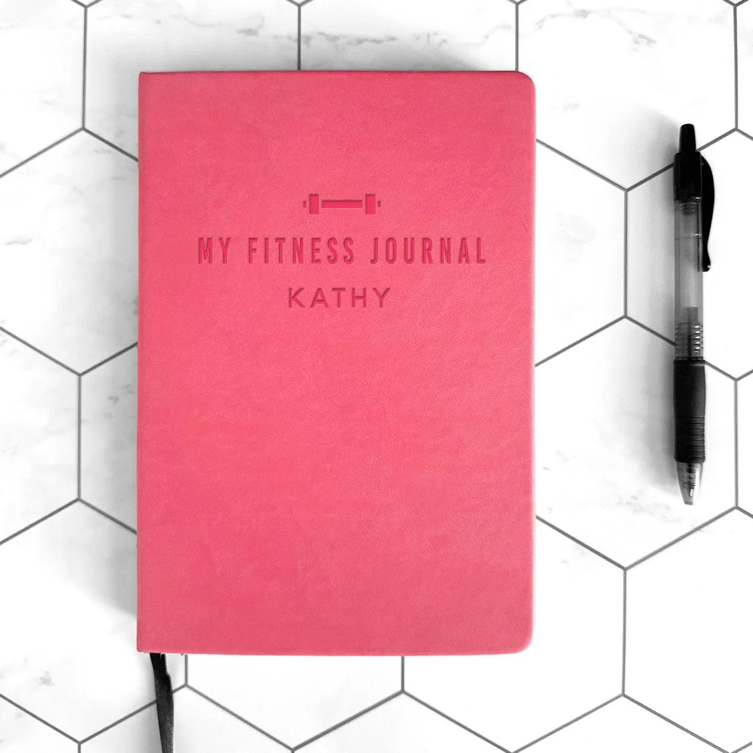 Personalized Fitness Leather Dot Journals