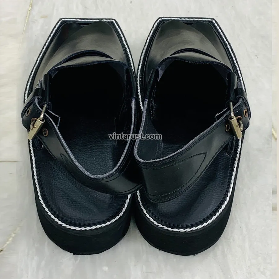 Peshawari Hand Made Leather Black Men's Sandal