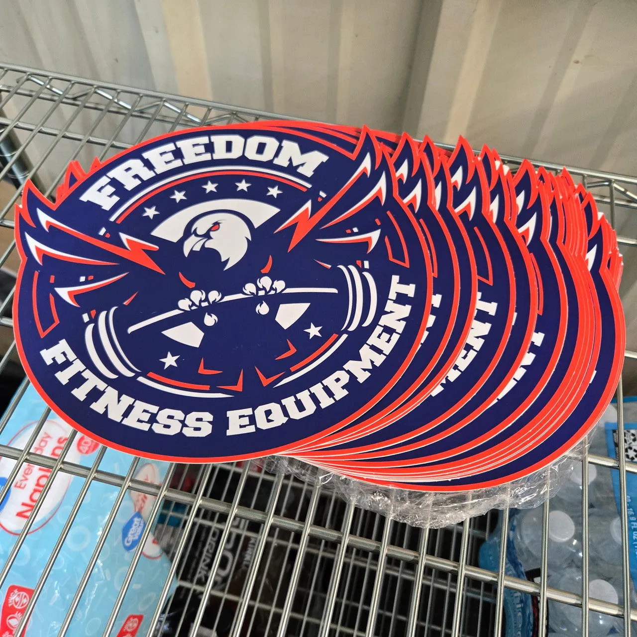 PREMIUM Freedom Fitness Sticker/Bumper Sticker Emblem Logo (12" Large)