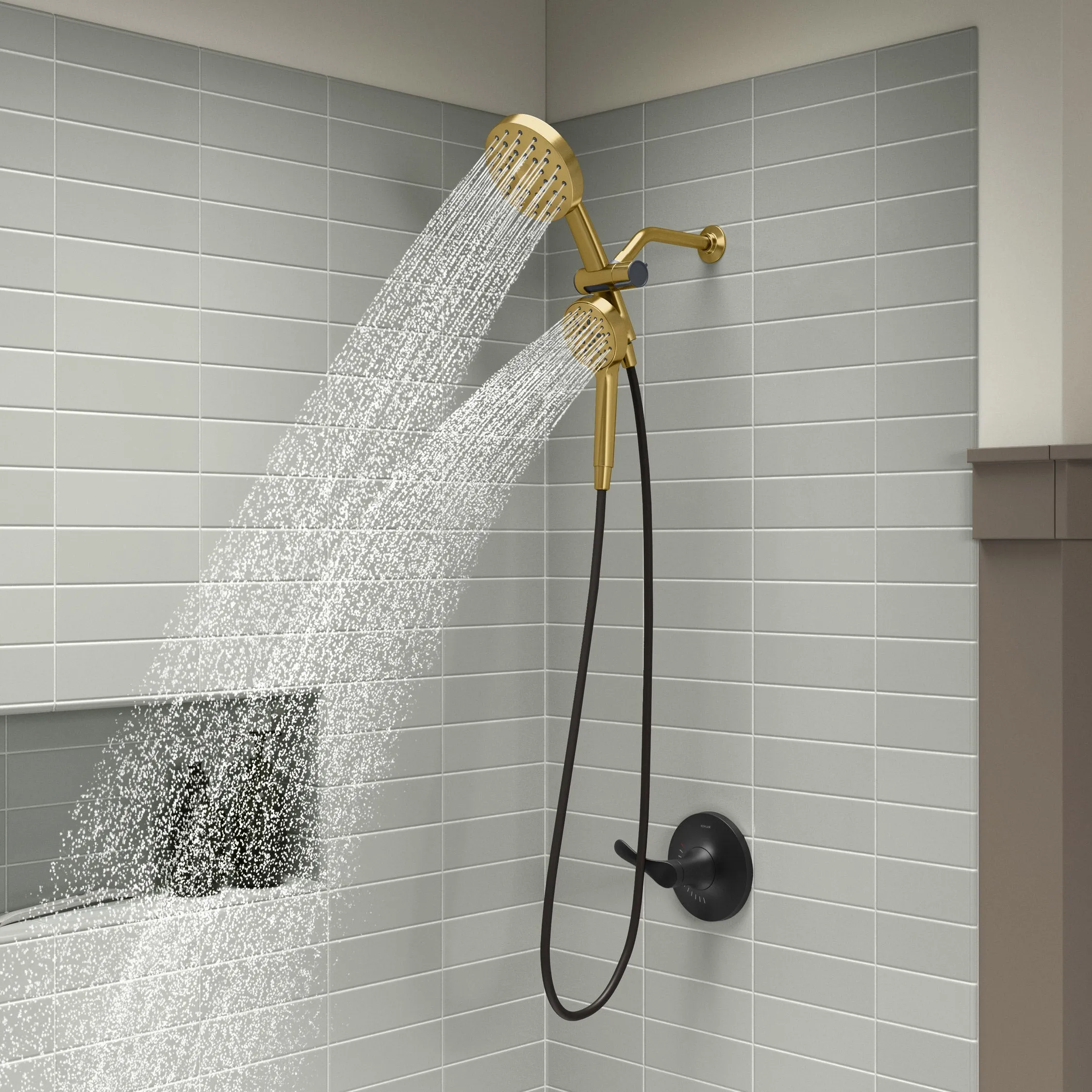 Prone 3-In-1 Multifunction Shower Head with Powersweep