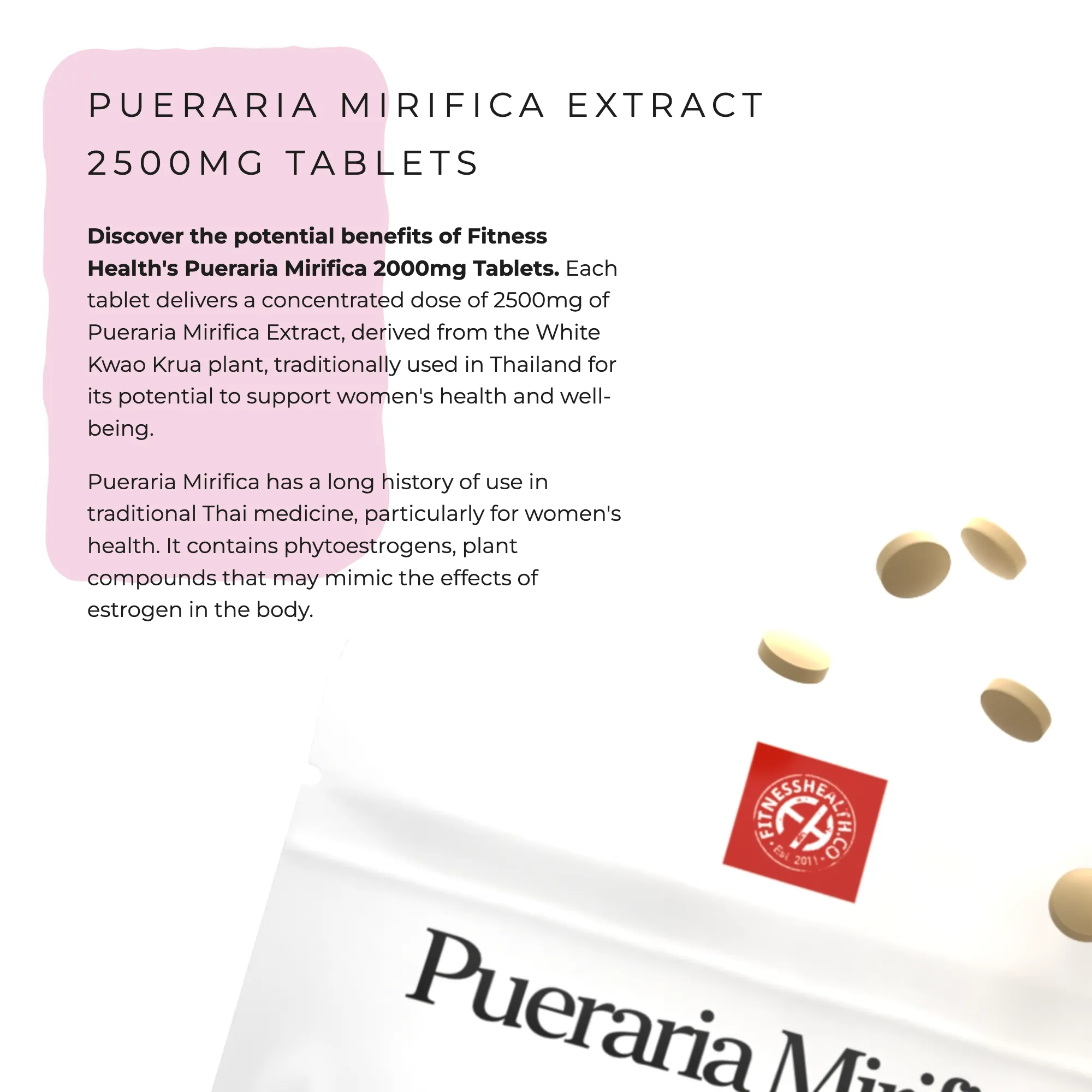 Pueraria Mirifica 2500mg Tablets Vegan