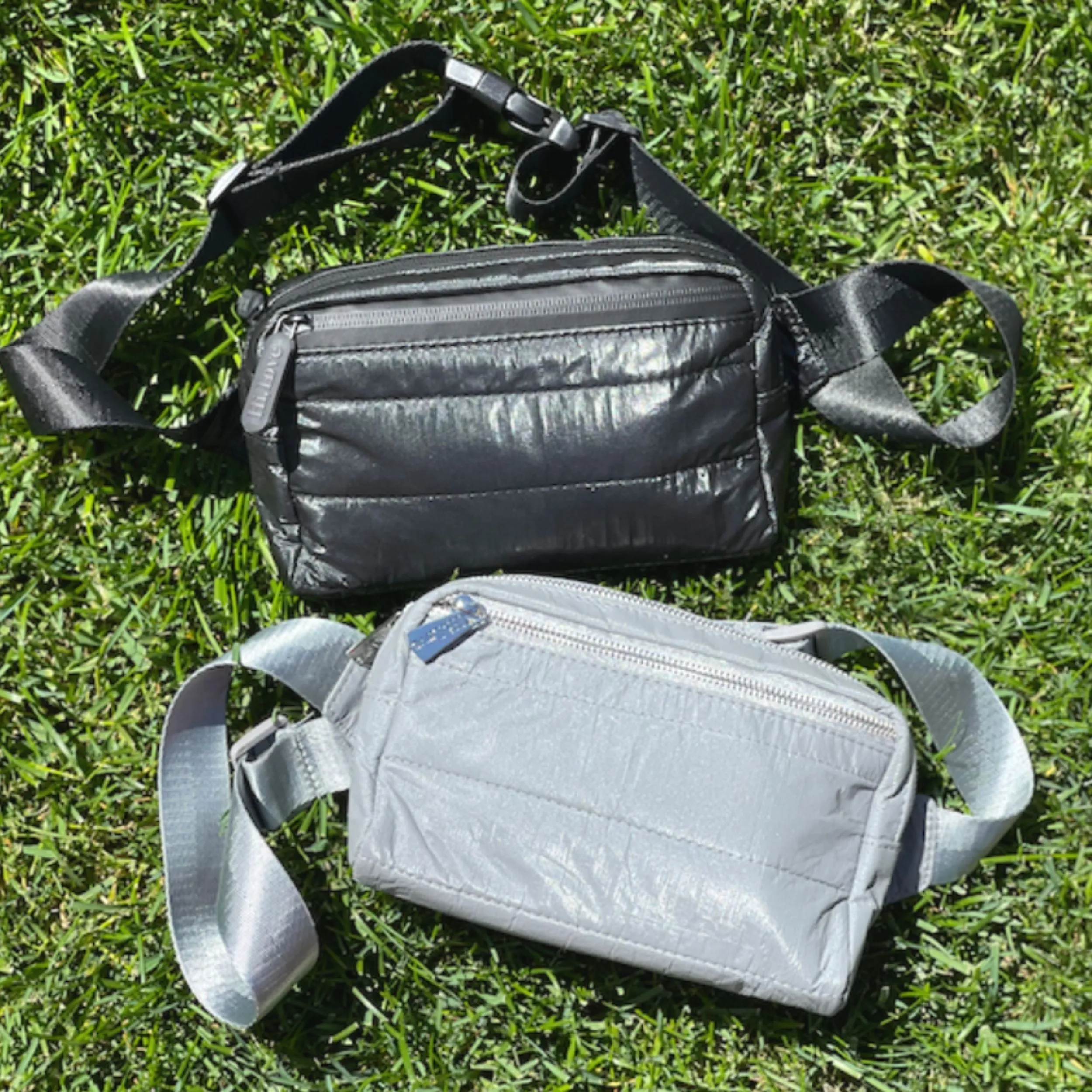 Puffer Fanny Pack in Shimmer Black