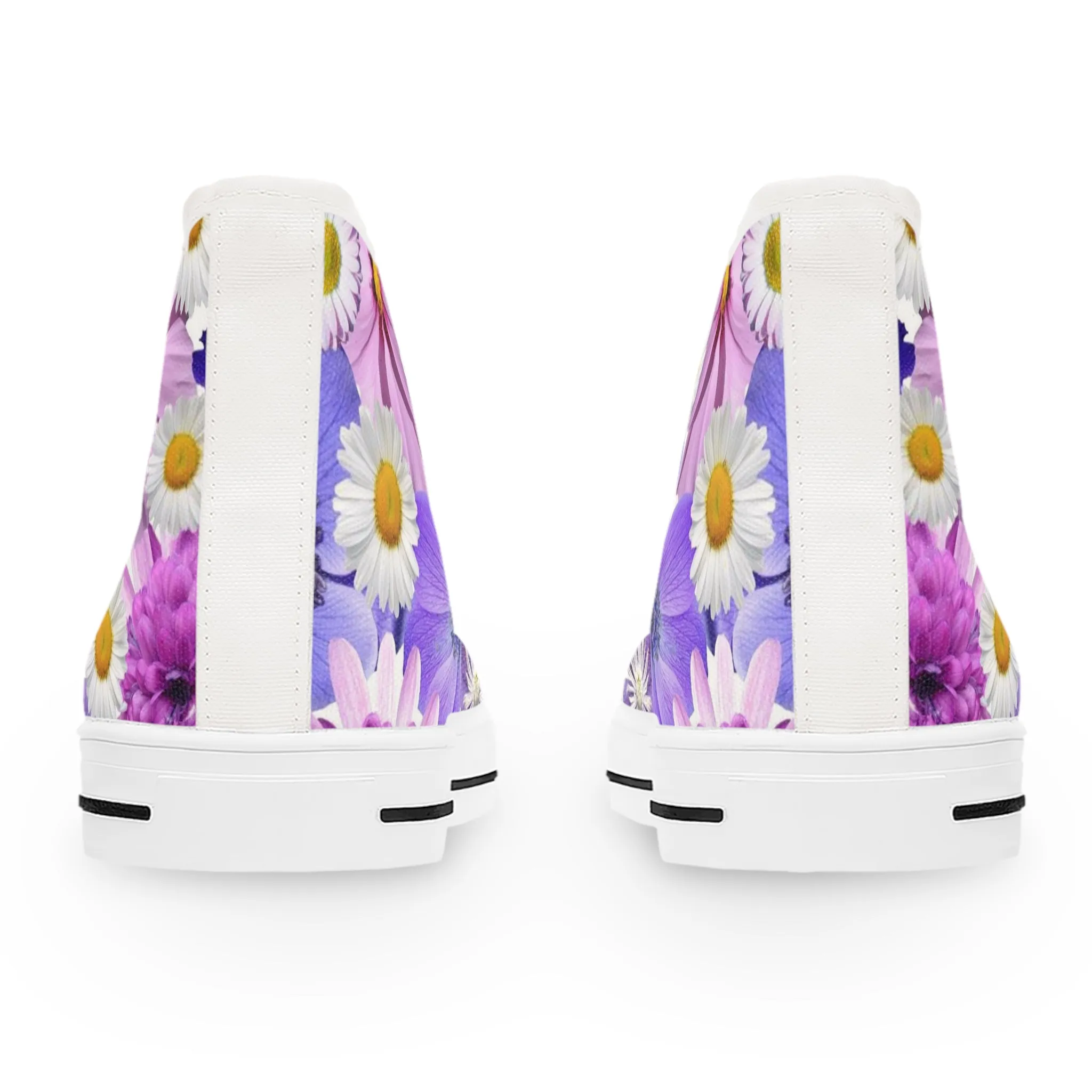 Purple Flowers - Inovax Women's Hight Top Sneakers